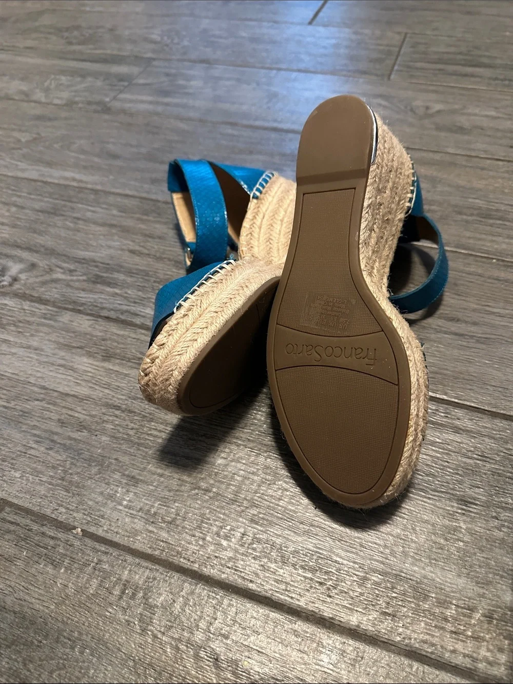 Franco Sarto new Turquoise Blue Ankle-Strap Espadrille Sandals - Women size 7.5